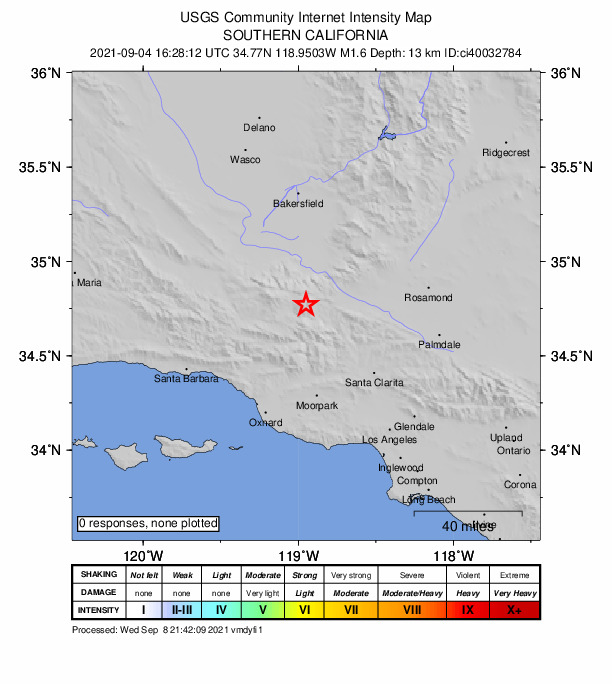 Did You Feel It? map: shaking reported by the public
