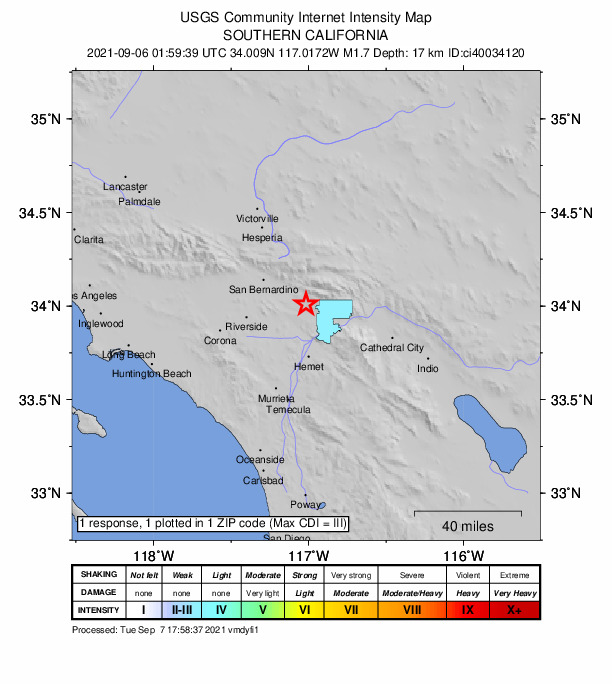 Did You Feel It? map: shaking reported by the public