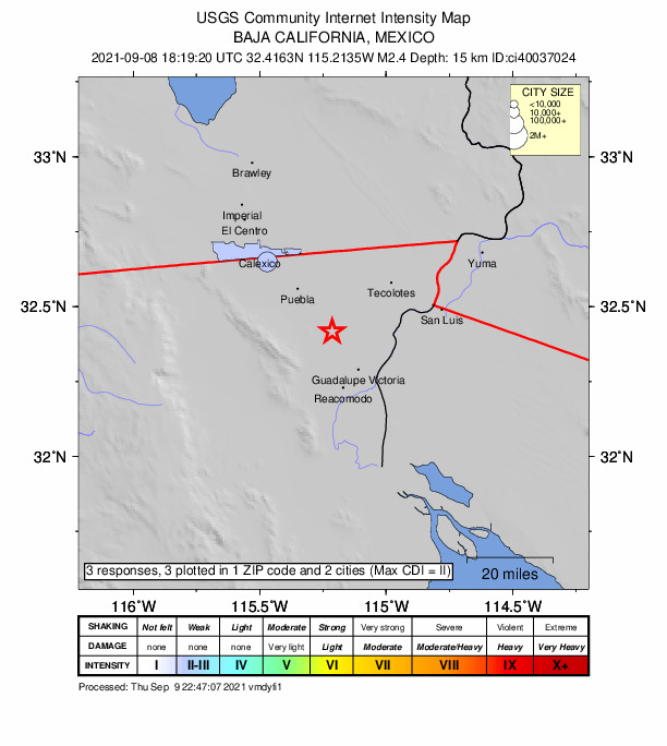 Did You Feel It? map: shaking reported by the public