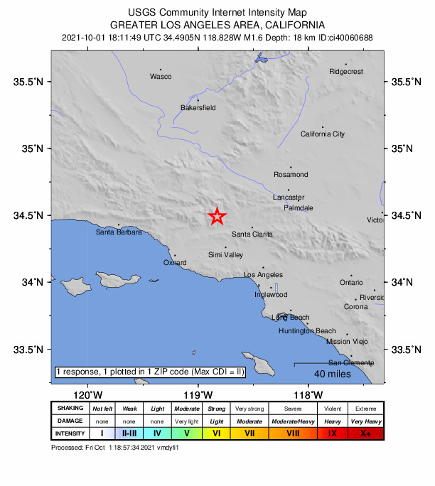 Did You Feel It? map: shaking reported by the public