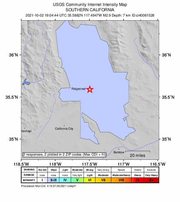 Did You Feel It? map: shaking reported by the public