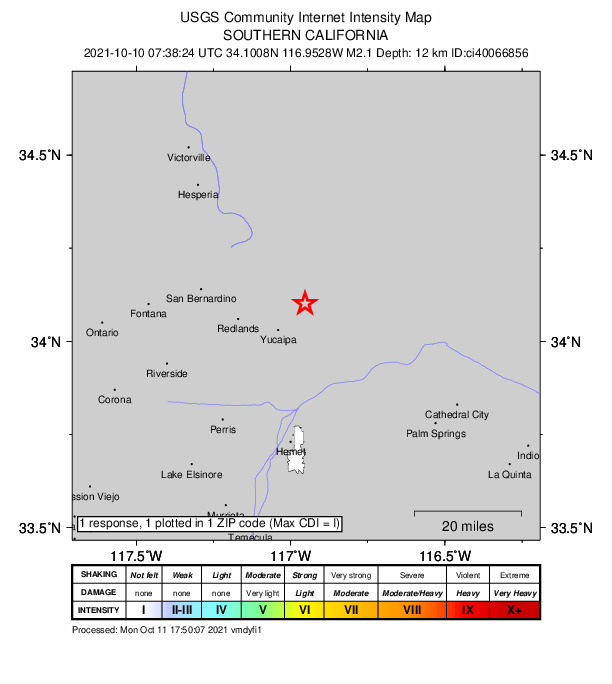 Did You Feel It? map: shaking reported by the public