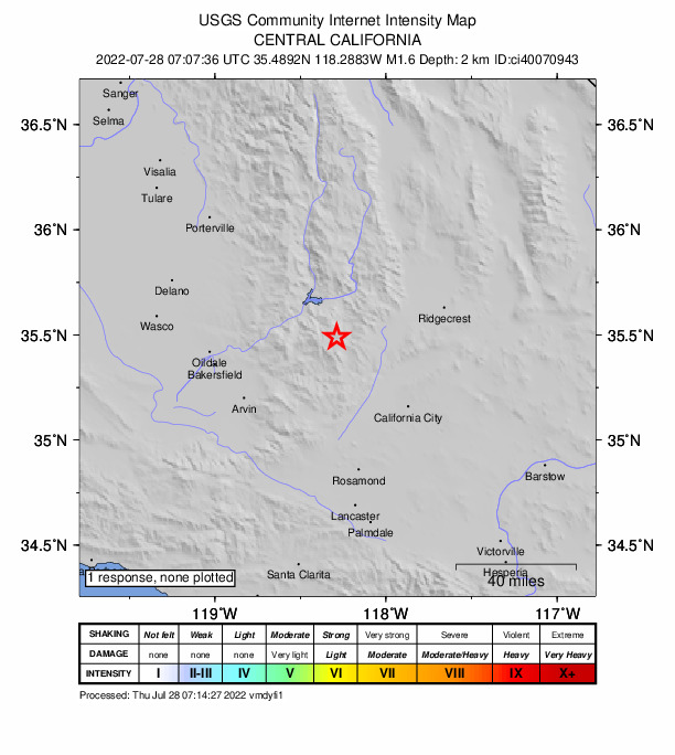 Did You Feel It? map: shaking reported by the public