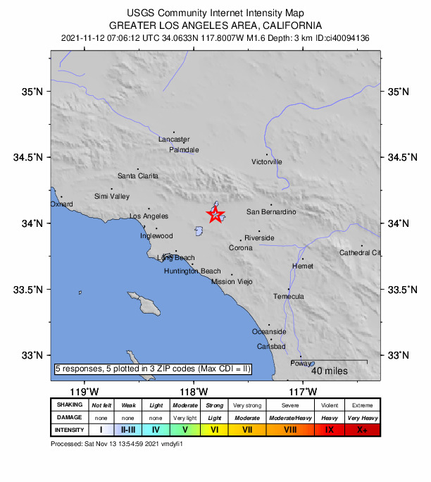 Did You Feel It? map: shaking reported by the public