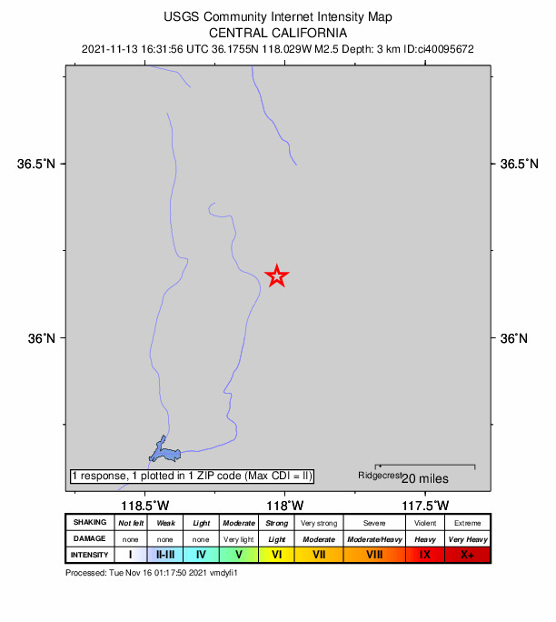 Did You Feel It? map: shaking reported by the public