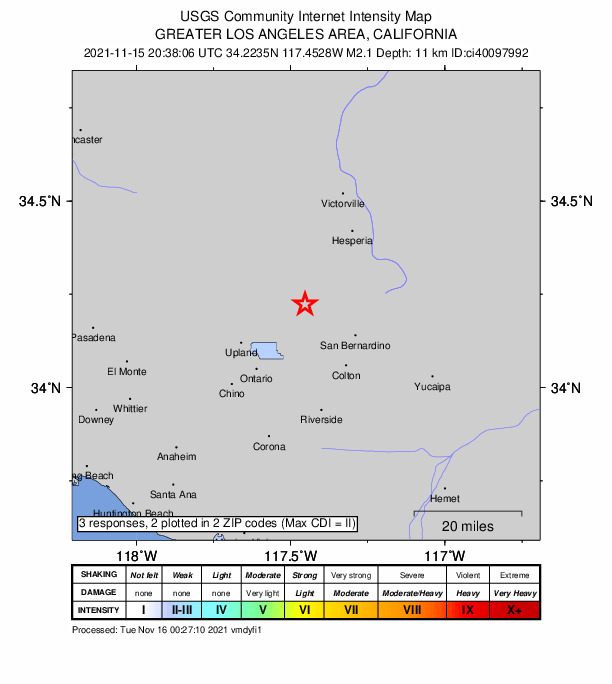 Did You Feel It? map: shaking reported by the public