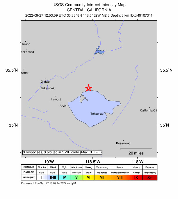 Did You Feel It? map: shaking reported by the public