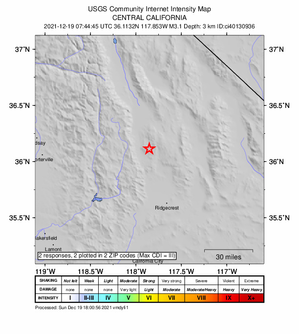 Did You Feel It? map: shaking reported by the public