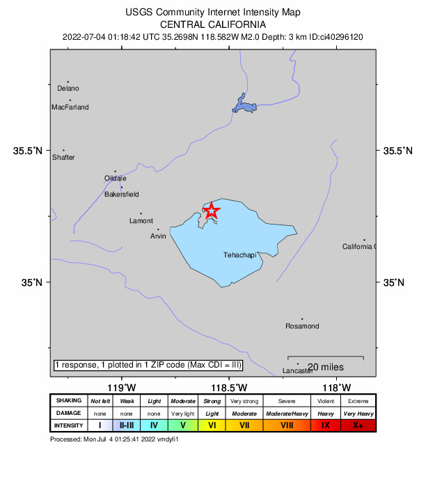 Did You Feel It? map: shaking reported by the public