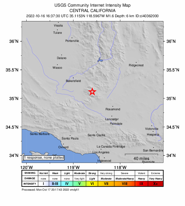 Did You Feel It? map: shaking reported by the public
