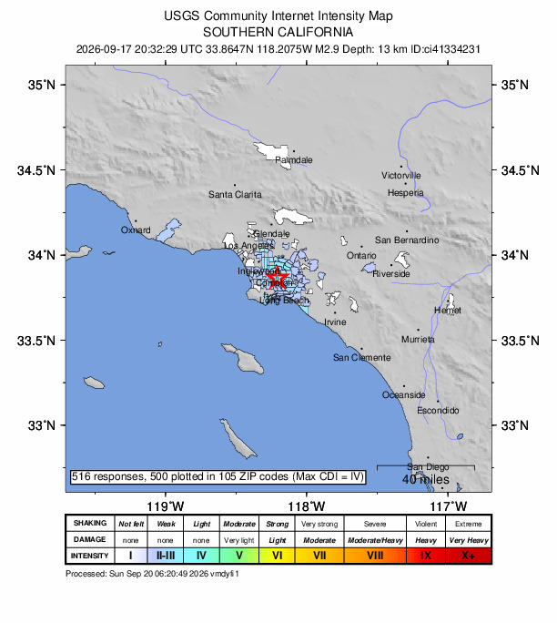 Did You Feel It? map: shaking reported by the public