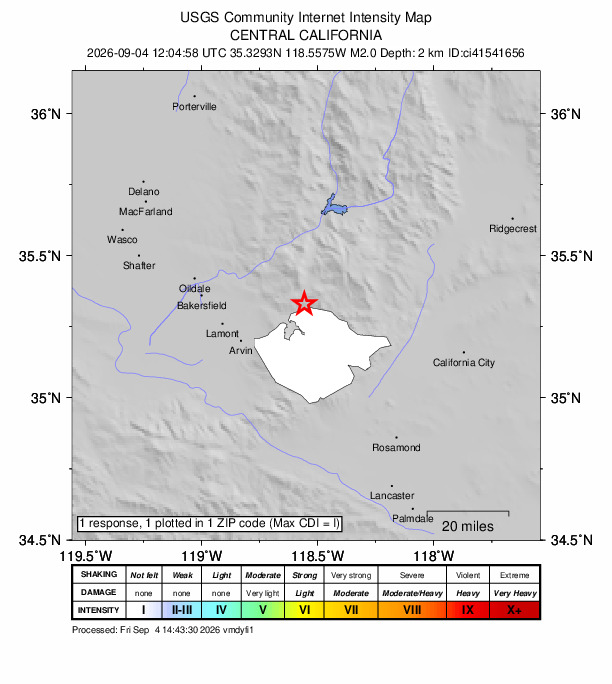 Did You Feel It? map: shaking reported by the public