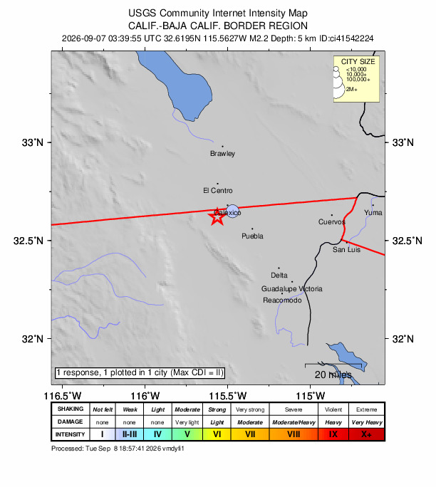 Did You Feel It? map: shaking reported by the public