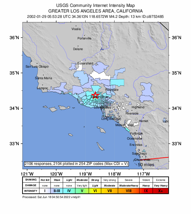 Did You Feel It? map: shaking reported by the public