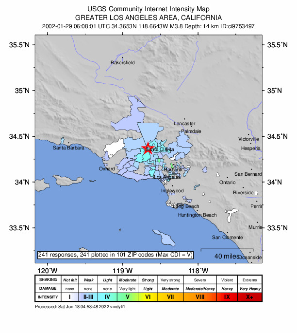 Did You Feel It? map: shaking reported by the public