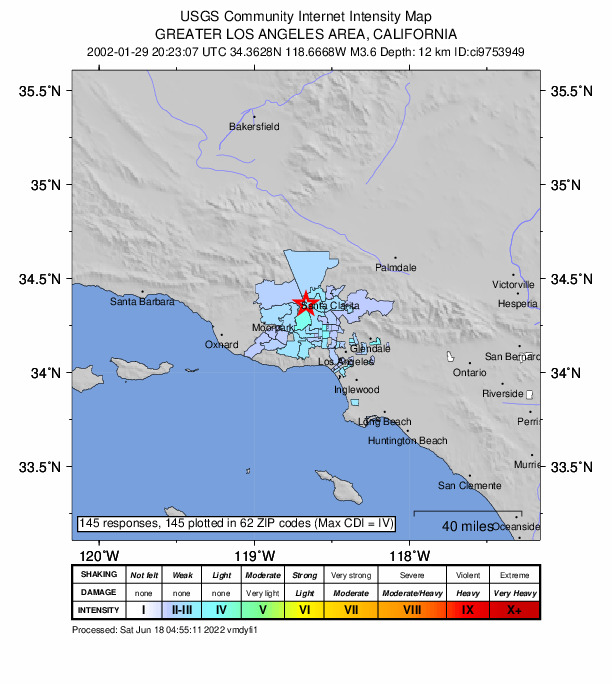 Did You Feel It? map: shaking reported by the public
