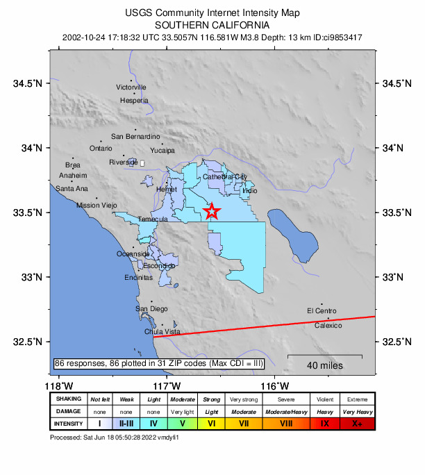 Did You Feel It? map: shaking reported by the public