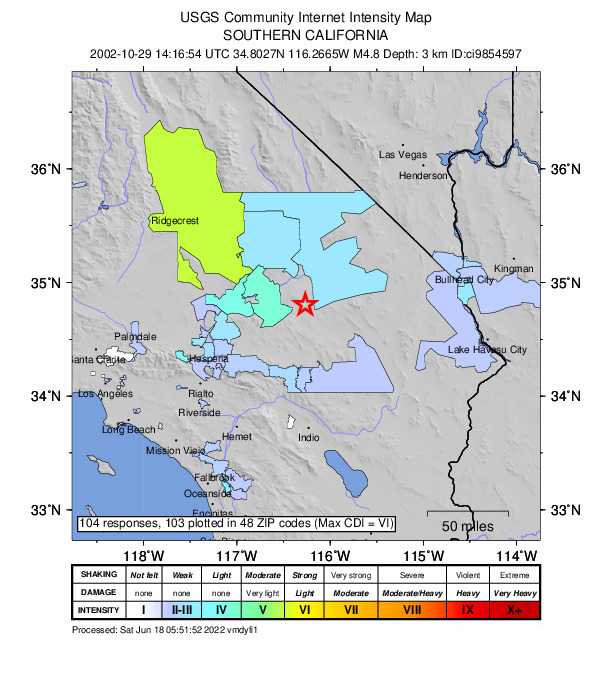 Did You Feel It? map: shaking reported by the public