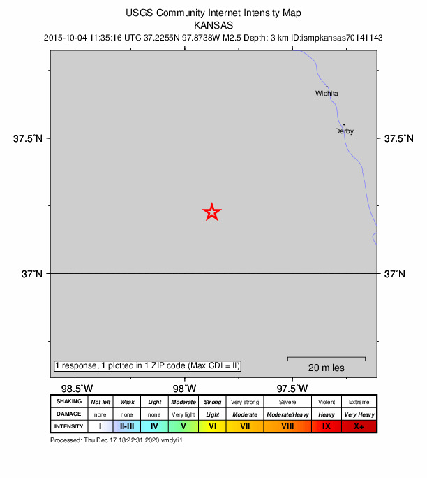 Did You Feel It? map: shaking reported by the public