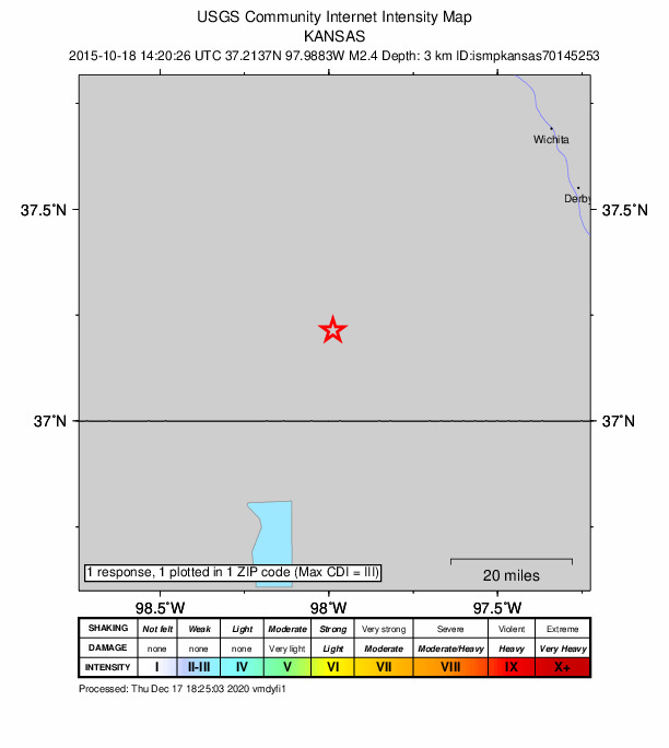 Did You Feel It? map: shaking reported by the public