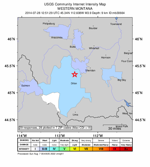 Did You Feel It? map: shaking reported by the public