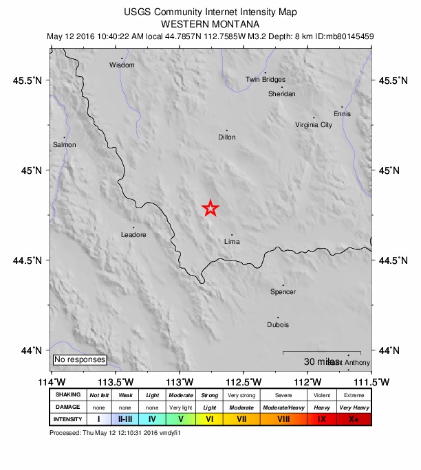 Did You Feel It? map: shaking reported by the public