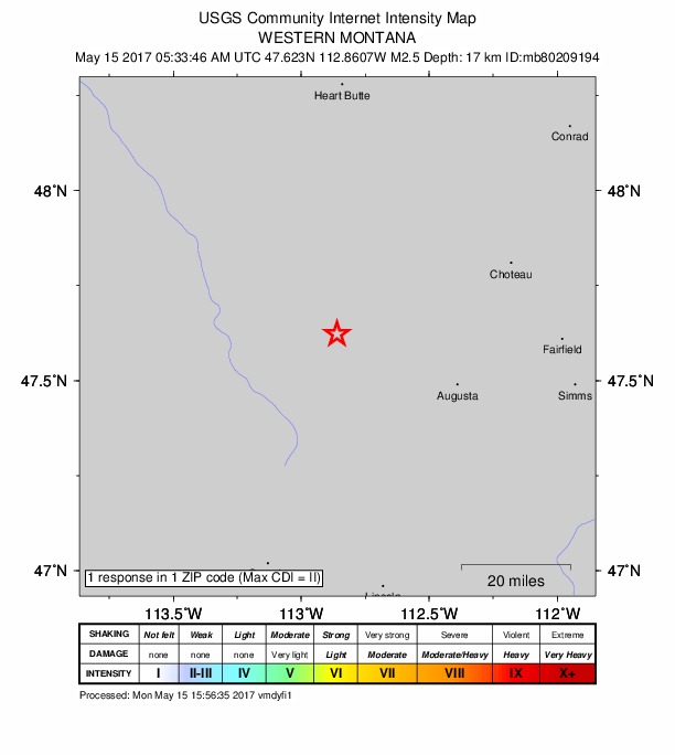 Did You Feel It? map: shaking reported by the public
