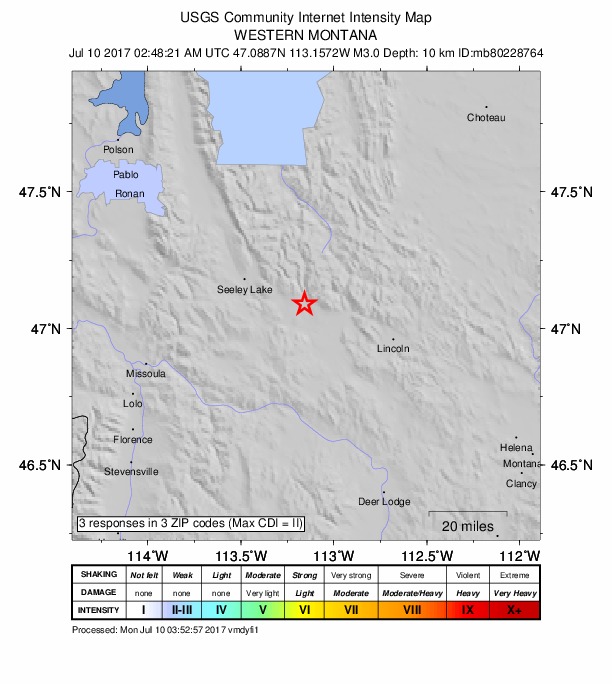 Did You Feel It? map: shaking reported by the public