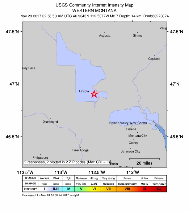 Did You Feel It? map: shaking reported by the public