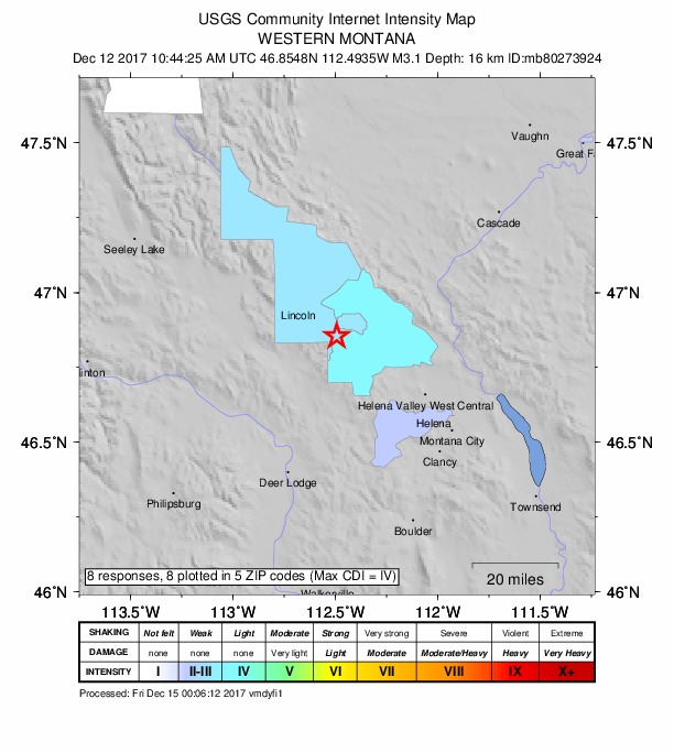 Did You Feel It? map: shaking reported by the public
