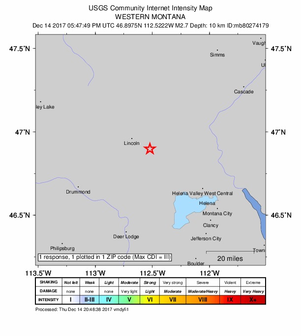 Did You Feel It? map: shaking reported by the public