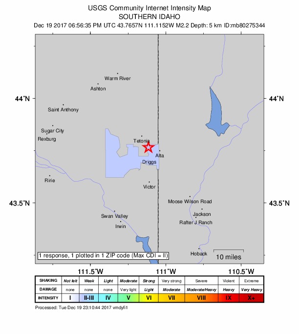 Did You Feel It? map: shaking reported by the public