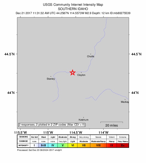 Did You Feel It? map: shaking reported by the public