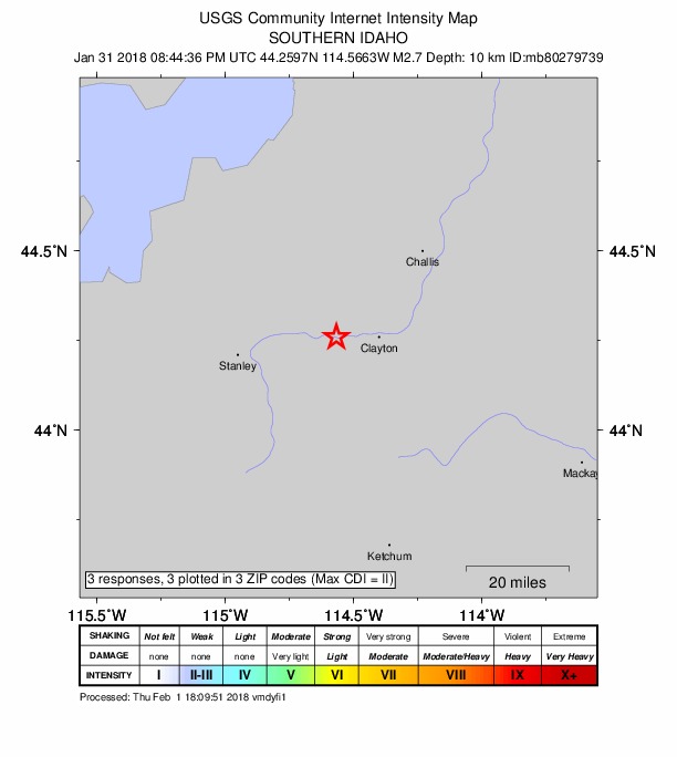 Did You Feel It? map: shaking reported by the public
