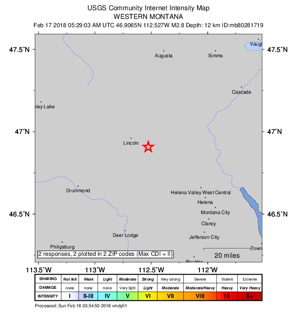 Did You Feel It? map: shaking reported by the public