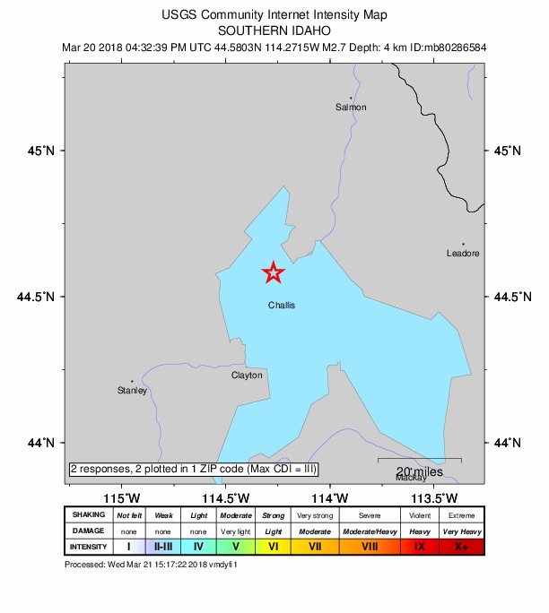 Did You Feel It? map: shaking reported by the public