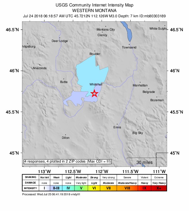 Did You Feel It? map: shaking reported by the public
