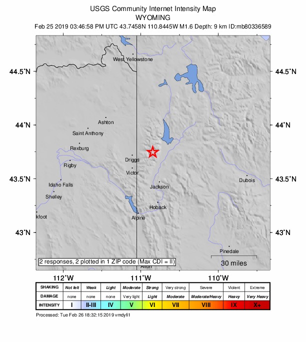 Did You Feel It? map: shaking reported by the public