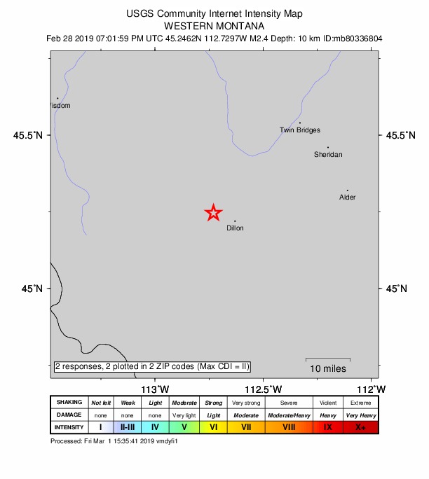 Did You Feel It? map: shaking reported by the public