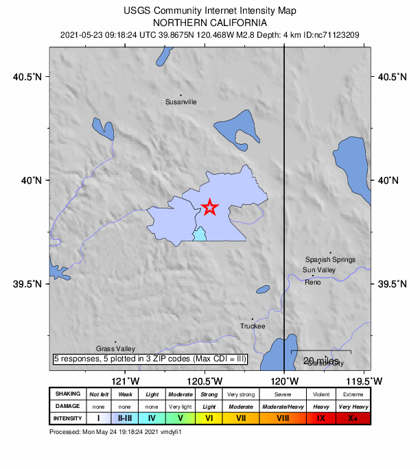 Did You Feel It? map: shaking reported by the public