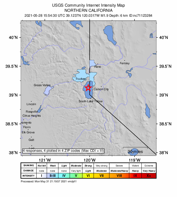 Did You Feel It? map: shaking reported by the public