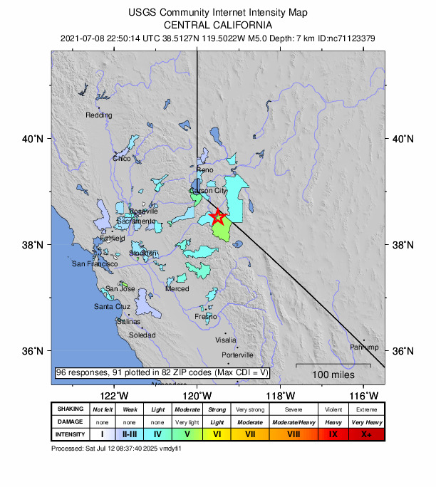 Did You Feel It? map: shaking reported by the public