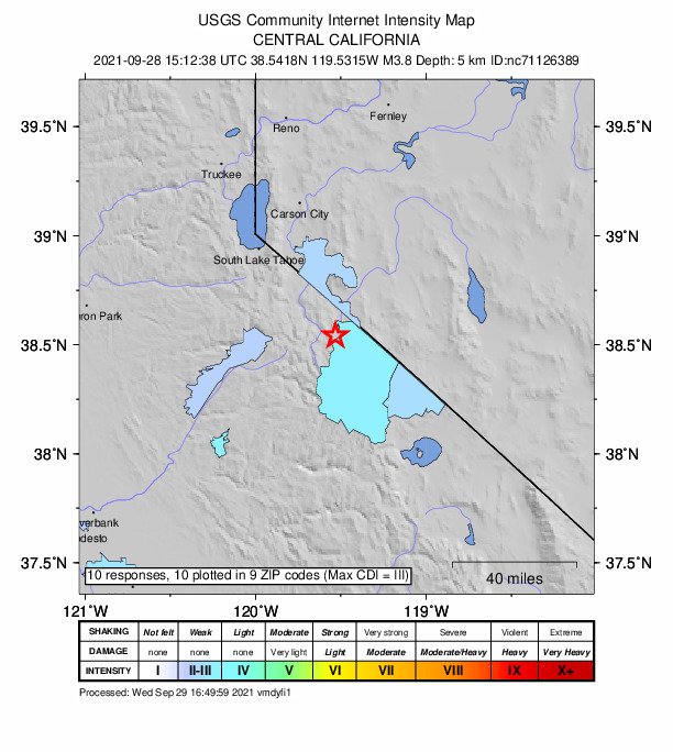 Did You Feel It? map: shaking reported by the public