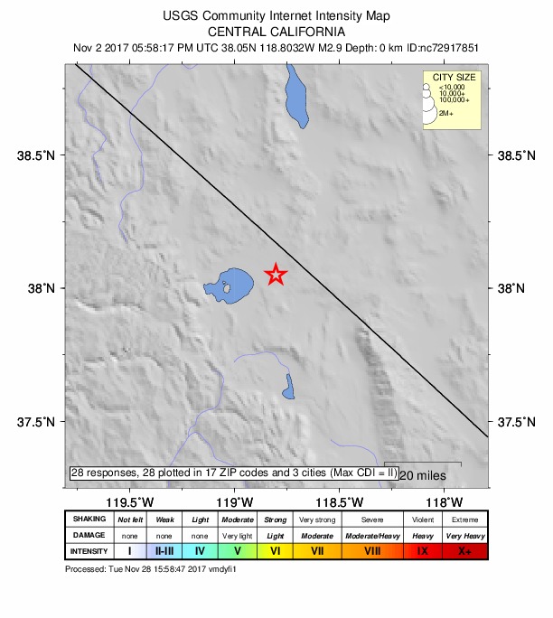 Did You Feel It? map: shaking reported by the public