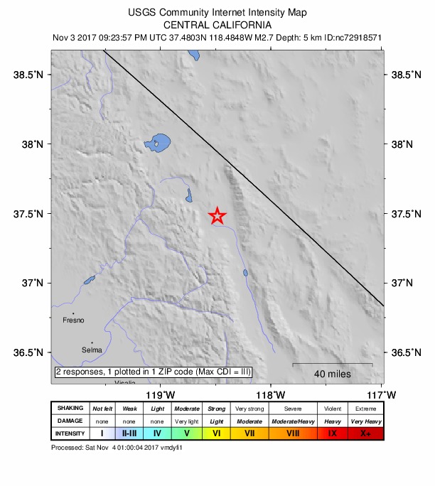 Did You Feel It? map: shaking reported by the public