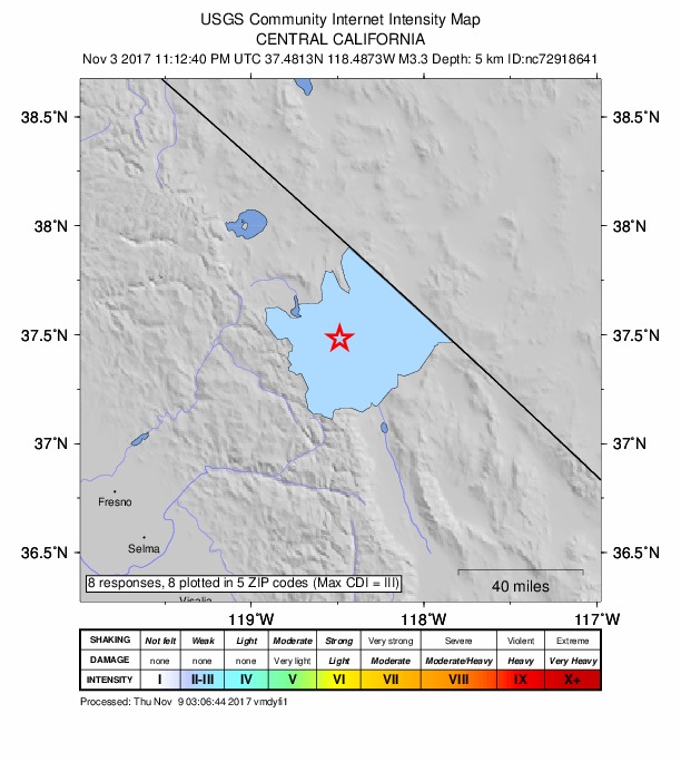 Did You Feel It? map: shaking reported by the public