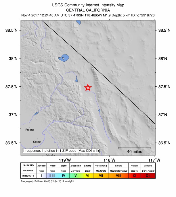 Did You Feel It? map: shaking reported by the public