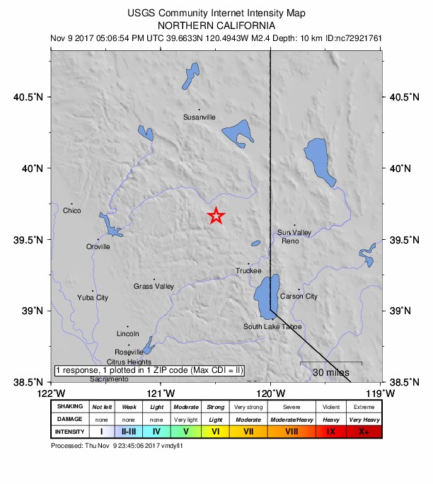 Did You Feel It? map: shaking reported by the public