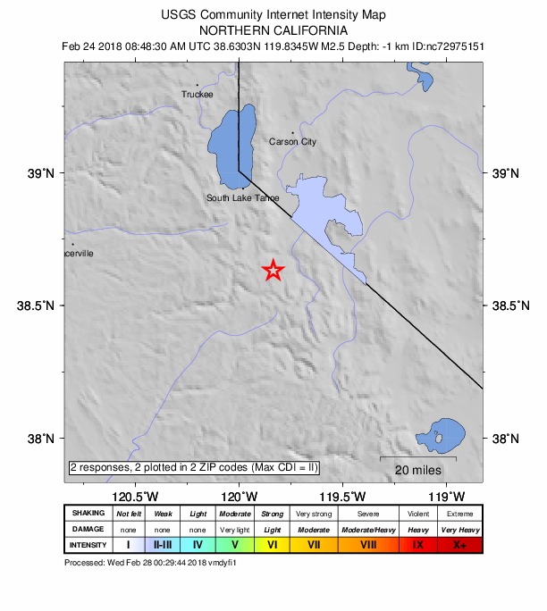 Did You Feel It? map: shaking reported by the public