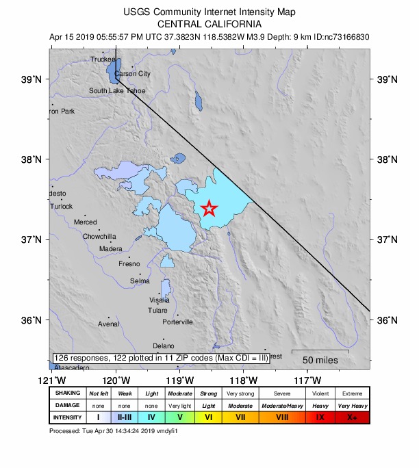 Did You Feel It? map: shaking reported by the public